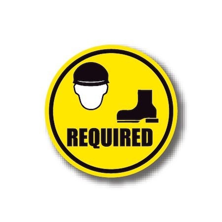 Ergomat 32in CIRCLE SIGNS - Hard Hat & Safety Shoes Required DSV-SIGN 1024 #1620 -UEN